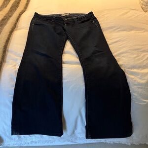 Paige Petite Dark Blue Flared Jeans